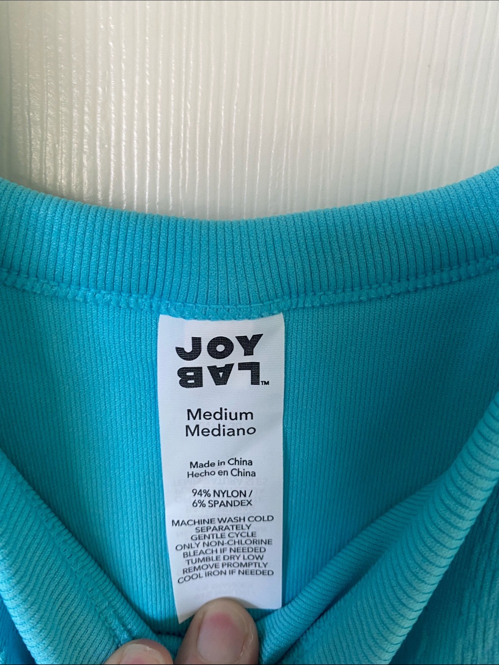 JoyLab Turquoise Ribbed Square-Neck Crop Tank - Picture 2 of 4